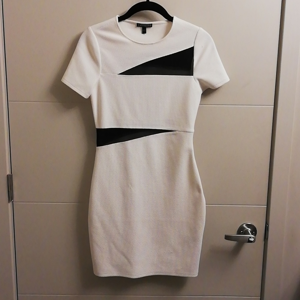 Express White Fitted Dress